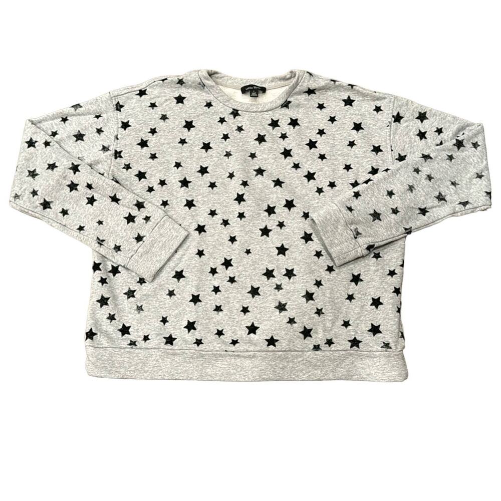 Lea & Viola women's Star Sweatshirt Gray Black Size L